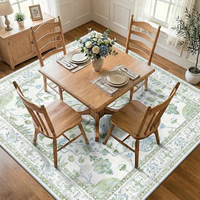 RELEANY Washable Area Rug, Square 8'x8', Water Repellent, Pet Friendly - Image 2