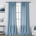Blue Extra Long Curtain 102 inches Long 2 Panels Set by Nanspring