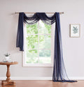LinenZone Navy Window Scarf Valance in 144 Inch Size. Use Window Scarves as Canopy Bed or Backdrop Curtains, Curtain Scarf, or Sheer Fabric for Draping. (Amazing 55 x 144, Navy)