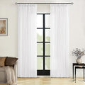 Snow White Linen Curtains 80 Inches Long by Twodrapes
