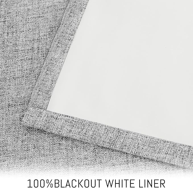 Yakamok Dove Grey Linen Textured Curtains 96 Inches Long - Image 3