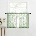 Furman Cafe Curtains 30 Inch Length 2 Panels Set, Elegant Geometric Jacquard by OWENIE