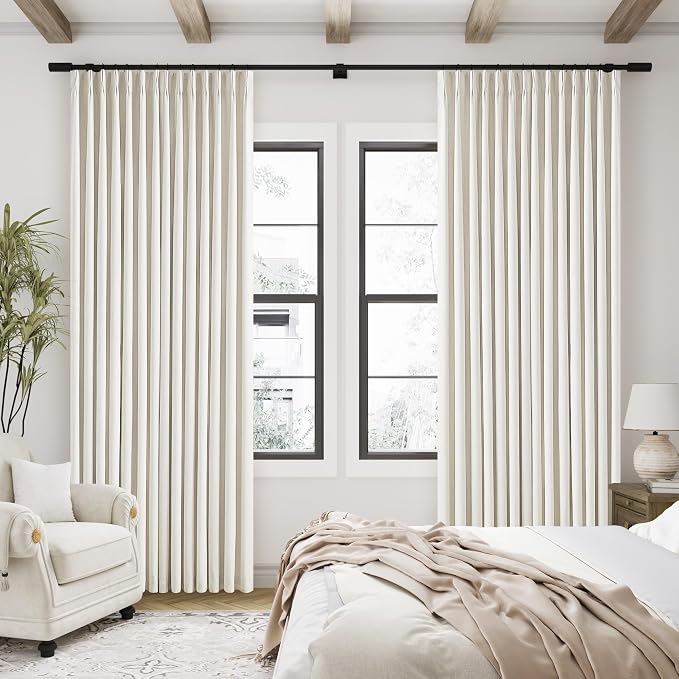 Natural Linen 100% Black Out Curtains 86 Inches Long 2 Panels Set | Pinch - Image 9