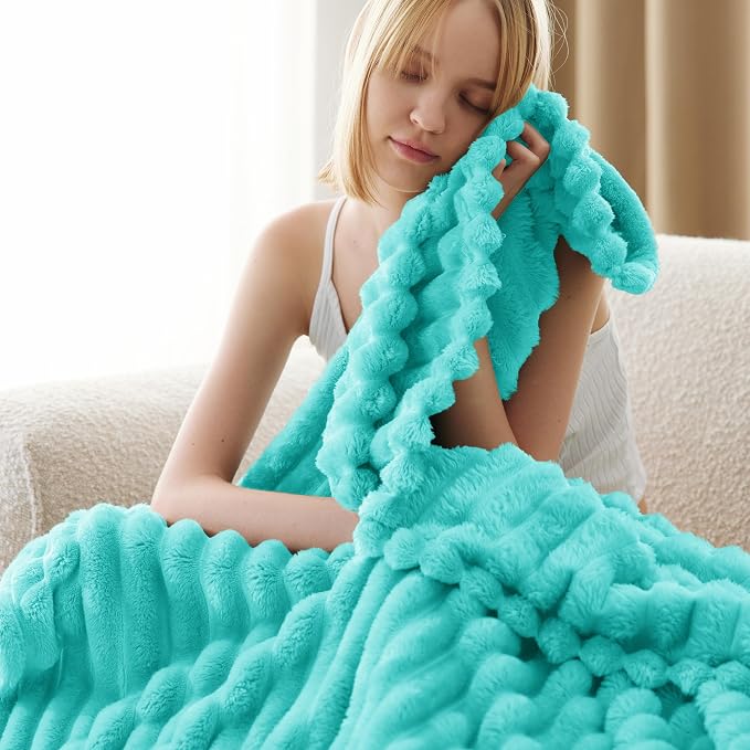 Bedsure Soft Throw Blanket for Couch Decor Gifts Blue Fog 50"x70" | Birthday - Image 3