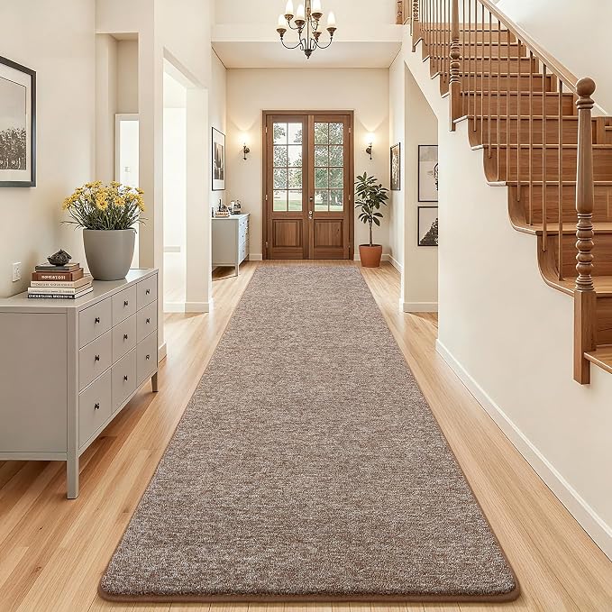 3x10 Runner Rug for Hallway, Long Runner Rugs Non Slip, Matte Brown | Soft - Image 7