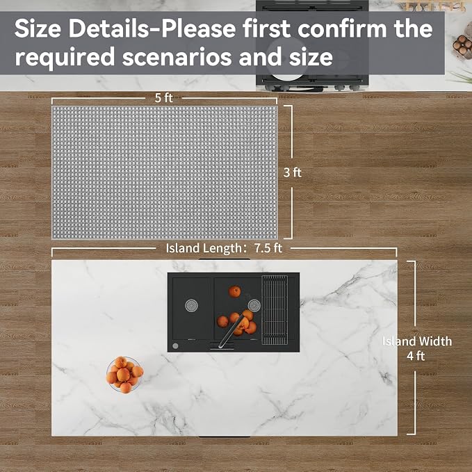 3x5 ft Area Rug Entryway Runner Kitchen Rugs Non Slip Washable Gray | Boho - Image 2