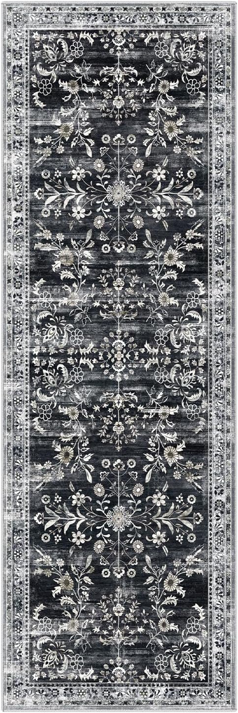 Yamaziot 2x6 Washable Hallway Runner Rug Non Slip Floral Carpet, Stain Resistant - Image 9