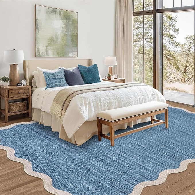 GarveeHome Scalloped Washable Area Rugs 9 x 12 Rug - Image 3
