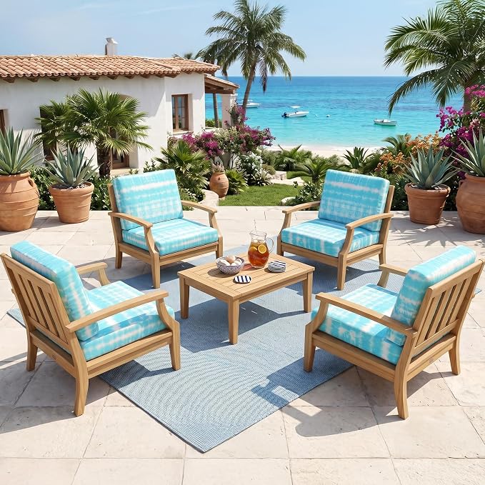 8Pcs Patio Cushion Covers Stretch Outdoor Furniture Protector Slipcovers | - Image 6