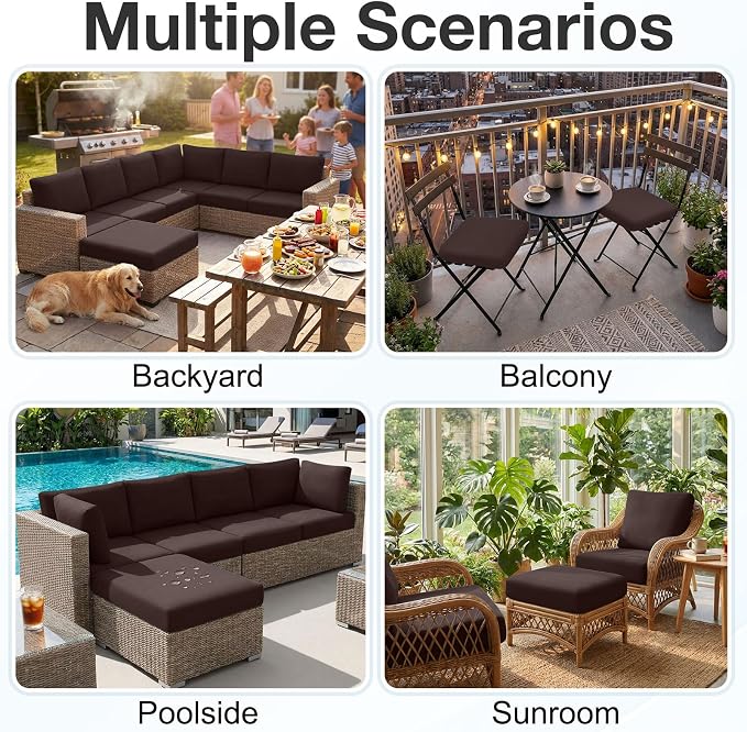 Waterproof Outdoor Cushion Covers, Stretch Patio Slipcovers | UV Resistant - Image 5