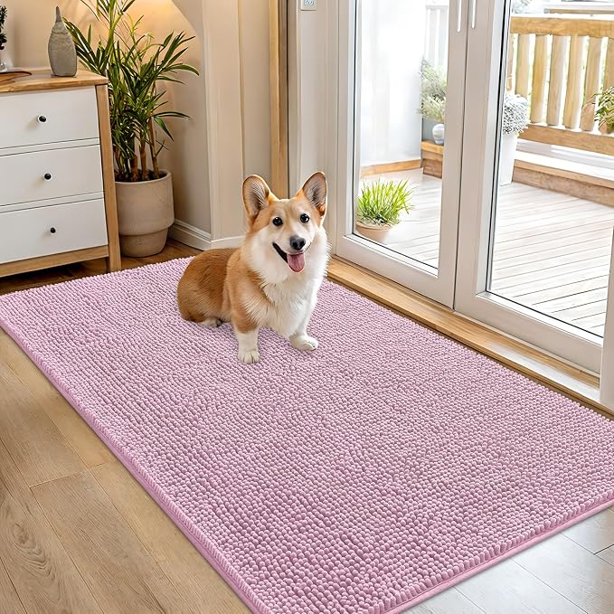 OLANLY Dog Door Mat for Muddy Paws 54x32, Super Absorbent Chenille Mud Mat | by OLANLY