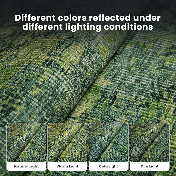 8x10 Green Washable Area Rugs for Living Room, Dining Room, Playroom | Ultra - Image 5