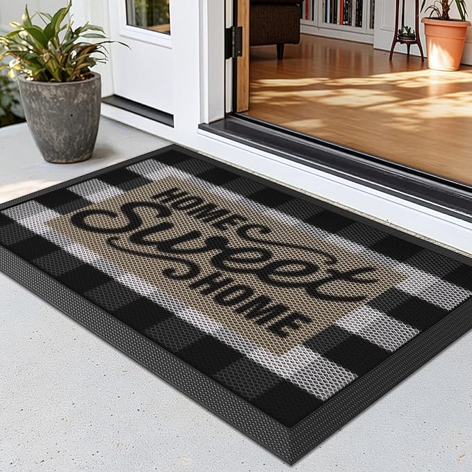 LUMI Outside Welcome Door Mat 24x36, Non-Slip Durable Rubber Easy Clean | Sweet by LUMI