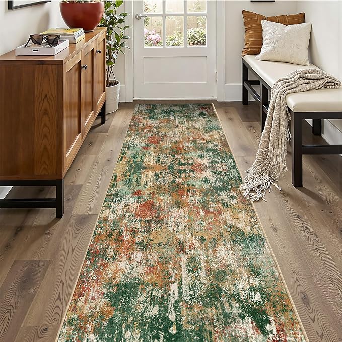 RELEANY Washable Runner 2'x10' Abstract Area Rug by RELEANY