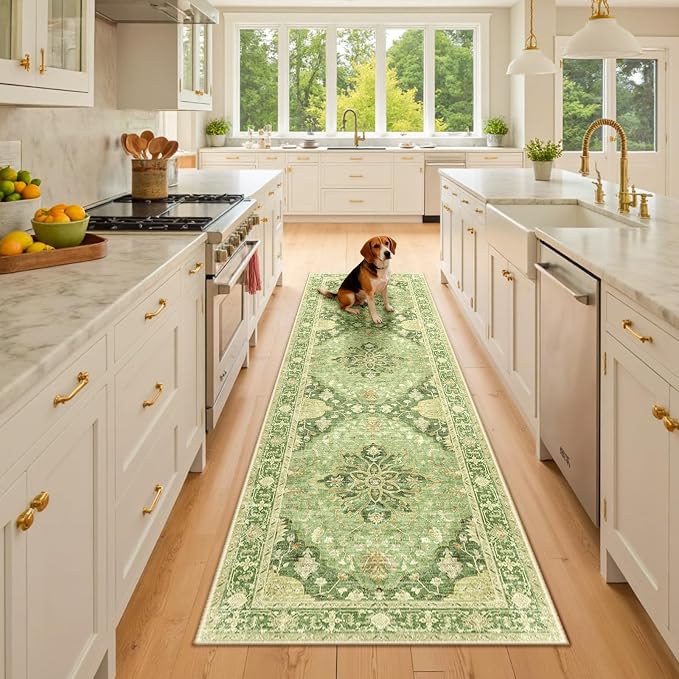 RELEANY Washable Area Rug, Runner 2'x8', Water Repellent, Pet Friendly by RELEANY