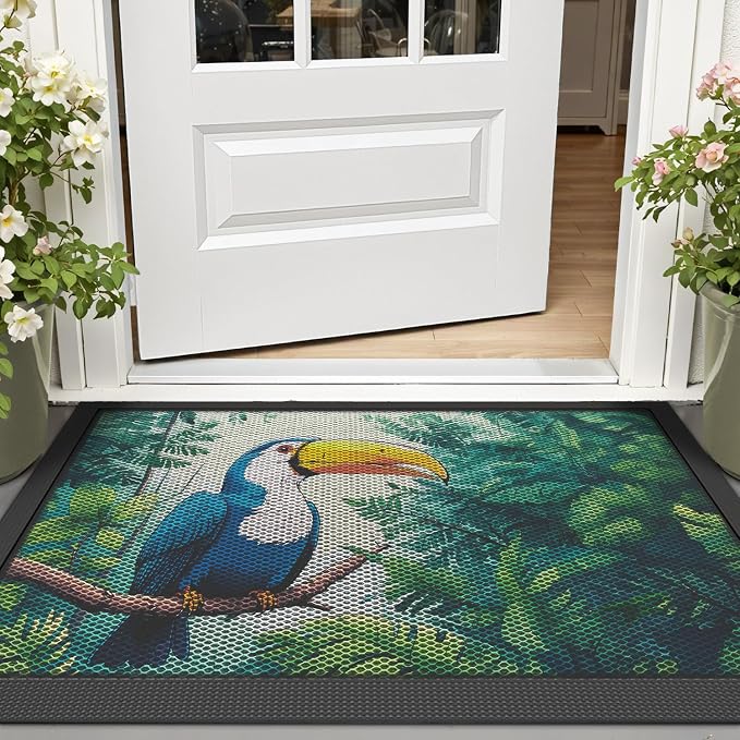LUMI Outside Welcome Door Mat 17x30, Non-Slip Durable Rubber Easy Clean | - Image 4