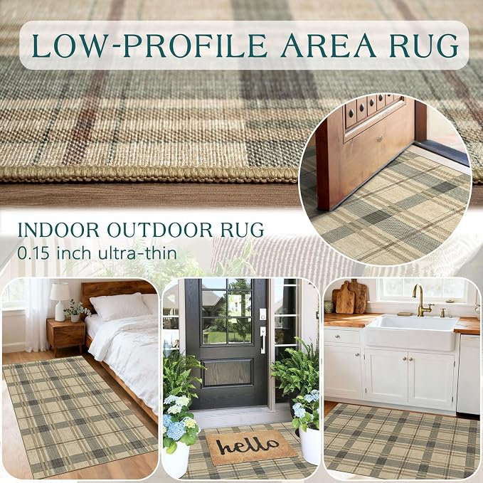 Plaid Outdoor Rug - Image 5