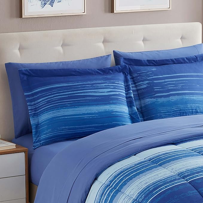 Sweet Home Collection 5 Piece Comforter Set Bag Solid Color All Season Soft Down Alternative Blanket & Luxurious Microfiber Bed Sheets, Siena, Twin