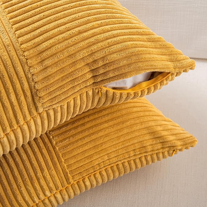 Fancy Homi Set of 2 Gold Yellow Boho Long Lumbar Body Decorative Throw Pillow - Image 4