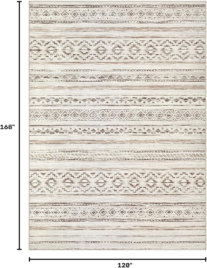 cotiled Boho 10x14 Area Rug for Living Room: Large Moroccan Washable Rug | - Image 2