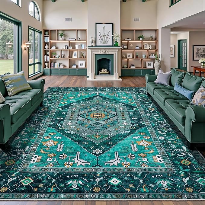 SERISSA 9x12 Washable Non Slip Boho Area Rug - Image 5