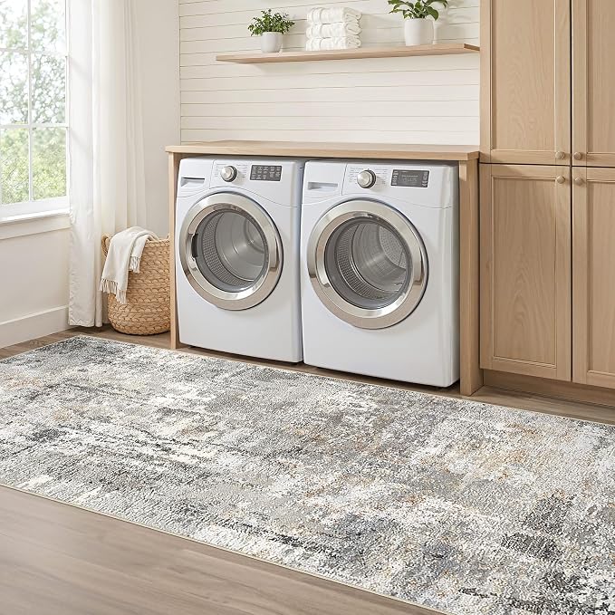 LOONGRUG Runner Rug 3x10 Washable Non-Slip Kitchen Neutral Modern Rug | - Image 7