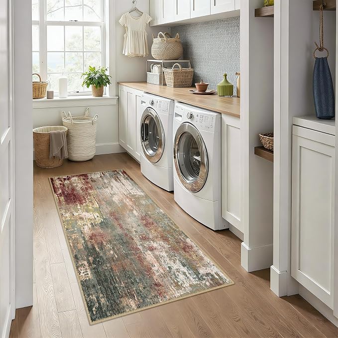 RELEANY Washable Runner 3'x6' Abstract Area Rug - Image 2