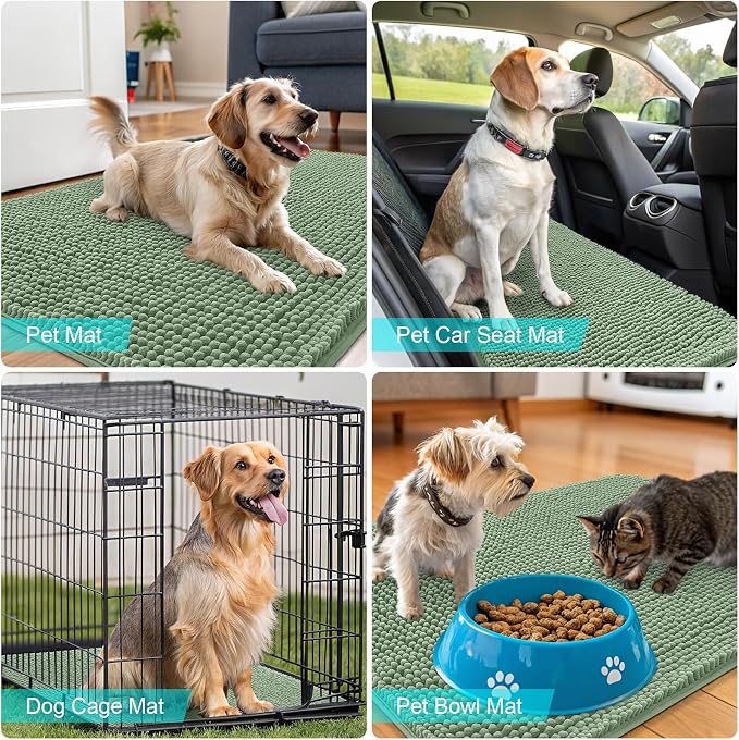 OLANLY Dog Door Mat for Muddy Paws 45x27, Super Absorbent Chenille Mud Mat | - Image 7