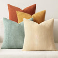 MIULEE Soft Corduroy Decorative Throw Pillow Covers Teal-Rust 16x16 | Set of 4 by MIULEE