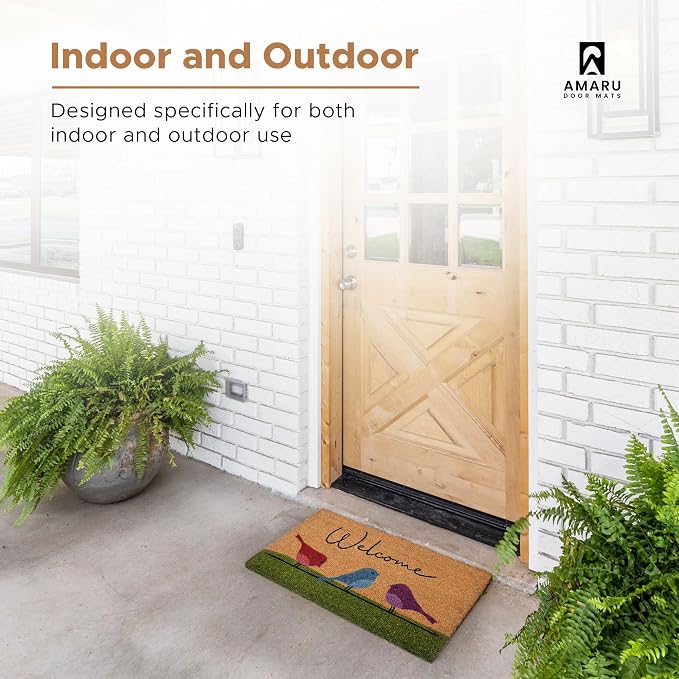 Coir Welcome Mat, Colorful Birds, 24 x 36 in | 100% Natural Coir, Anti-Shedding - Image 4