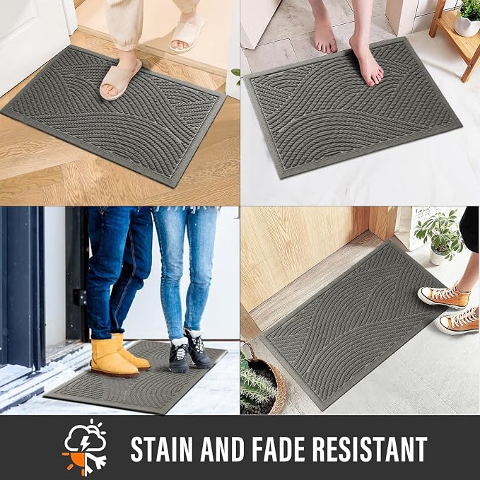 Sturdy Front Door Mat, Absorbent Muddy Dirt Resist Welcome Door Mats Outdoor - Image 4