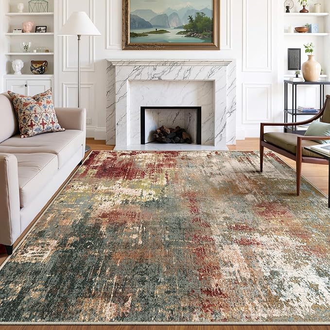 RELEANY Washable 7'x9' Abstract Area Rug by RELEANY