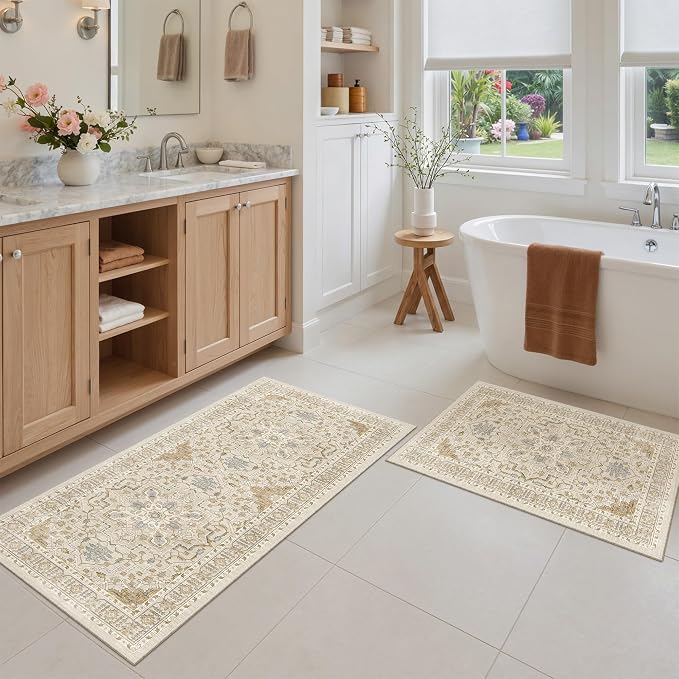 Madane 2-Piece Area Rugs Set, Small Kitchen Runner Non-Slip, Low Pile Floor - Image 2