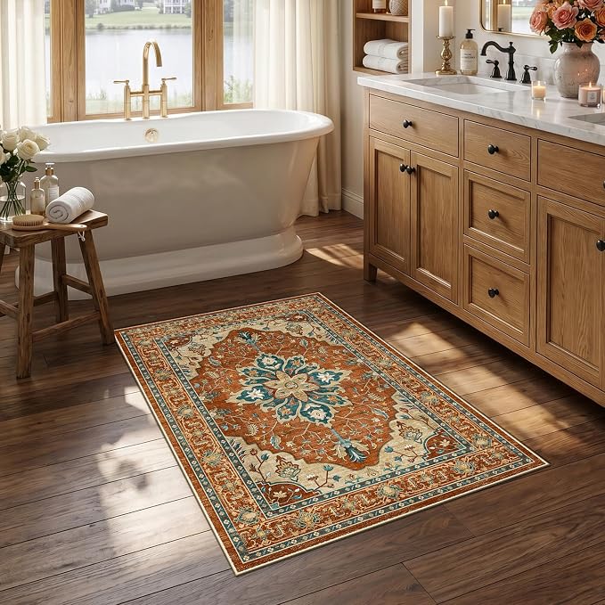 RELEANY Washable Area Rug, Small 2'6"x4', Water Repellent, Pet Friendly by RELEANY