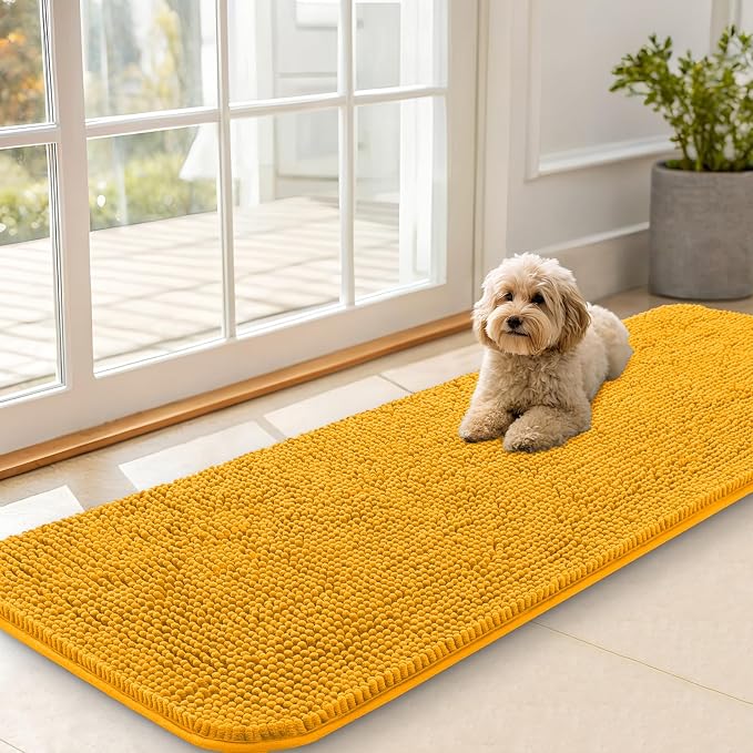 OLANLY Dog Door Mat for Muddy Paws 59x20, Super Absorbent Chenille Mud Mat | by OLANLY