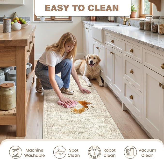 Kitchen Rugs Sets of 2, 2x3 2x4 Rug Runner, Dining Room, Soft Runner Rug - Image 9