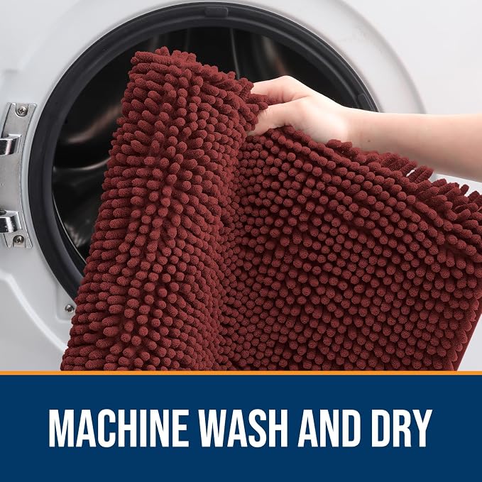 OLANLY Dog Door Mat for Muddy Paws 59x20, Super Absorbent Chenille Mud Mat | - Image 5