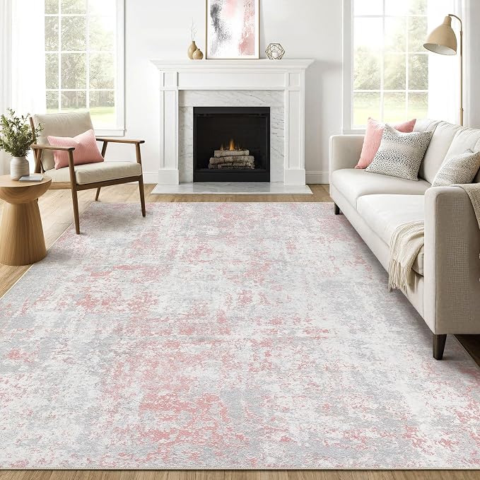 LOONGRUG 7x9 Area Rug Washable Large Neutral Modern Living Room Rugs | Abstract by LOONGRUG