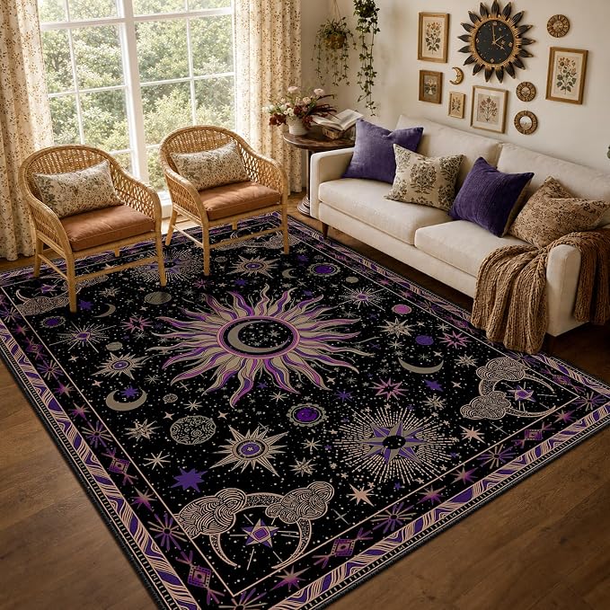 Vacuum-Friendly, 7x9 Washable Area Rug by meejou