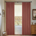 Terracotta Pinch Pleated Blackout Linen 80 Inch Window Curtains 2 Panels | 100% by Twodrapes