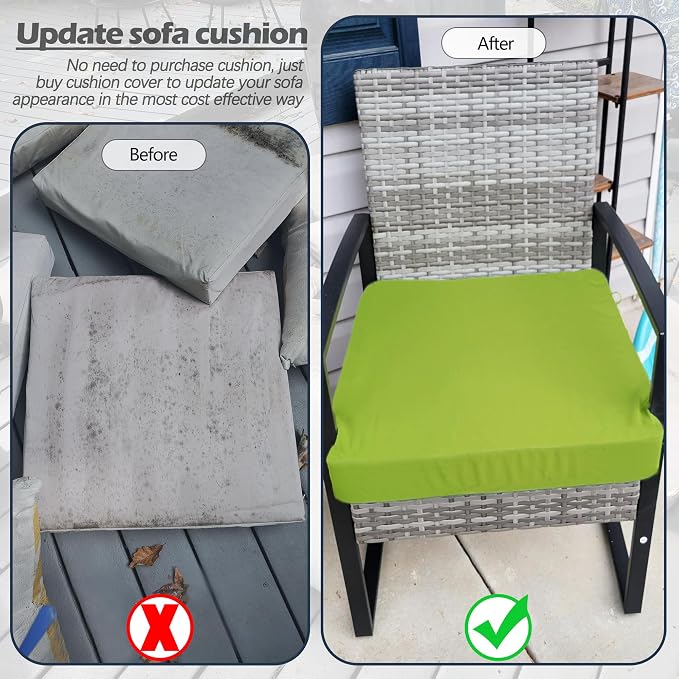 Sqodok Outdoor Cushion Covers 24x24 inch, Wicker Chair - Image 8