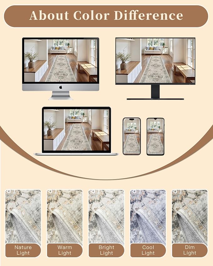 Madane Washable Runner Rugs 2x12 Long - Image 9