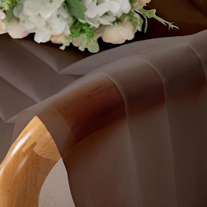 Sheer Curtains 72 Inches Long 2 Panels Set, Light Filtering Sheer Curtain Rod - Image 4