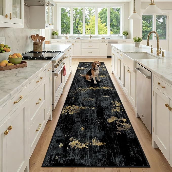 RELEANY Washable Runner 2'6"x10' Abstract Area Rug by RELEANY
