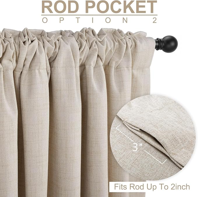 Linen Textured Total Blackout Curtains - Image 4