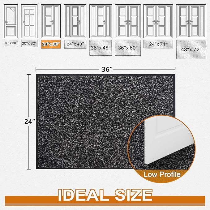Super Absorbent Front Door Mat, Non-Slip Washable Indoor Doormats, Low Profile - Image 3