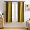 Yellow Pinch Pleated Curtains 45 Inch Length 2 Panels Set Noise Cancelling by KEQIAOSUOCAI