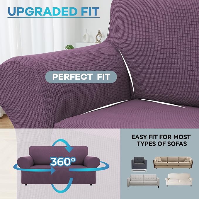 LURKA Stretch Loveseat Sofa Slipcovers 1 Piece Couch Covers - Image 4