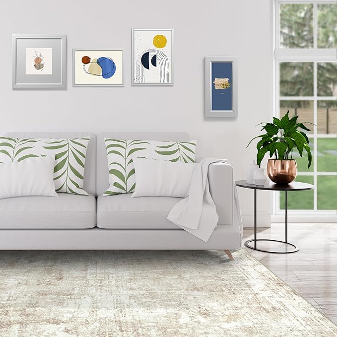 Aelenmu 5x7 Area Rugs for Living Room Bedroom Dining Room Washable Beige | Soft - Image 9