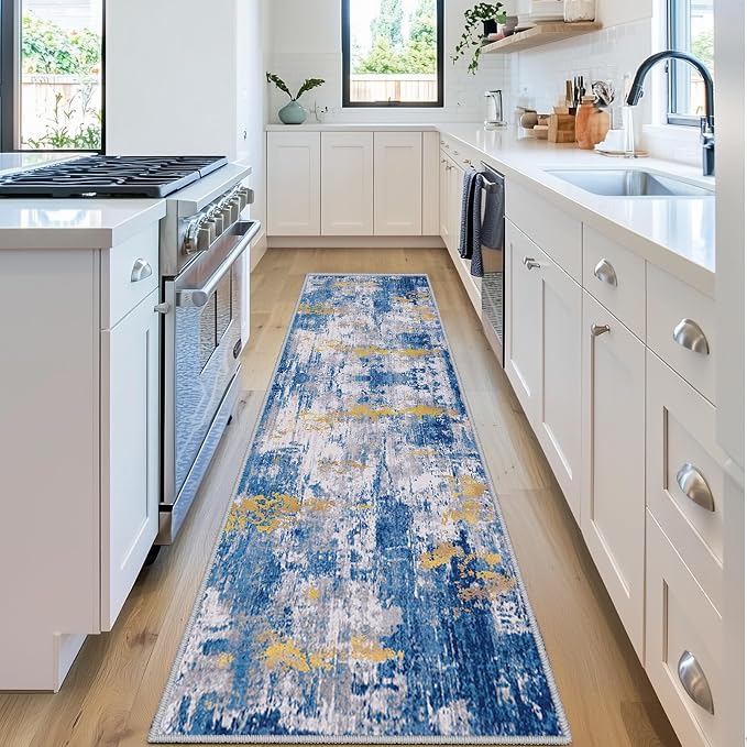 RELEANY Washable Runner 2'x6' Abstract Area Rug by RELEANY